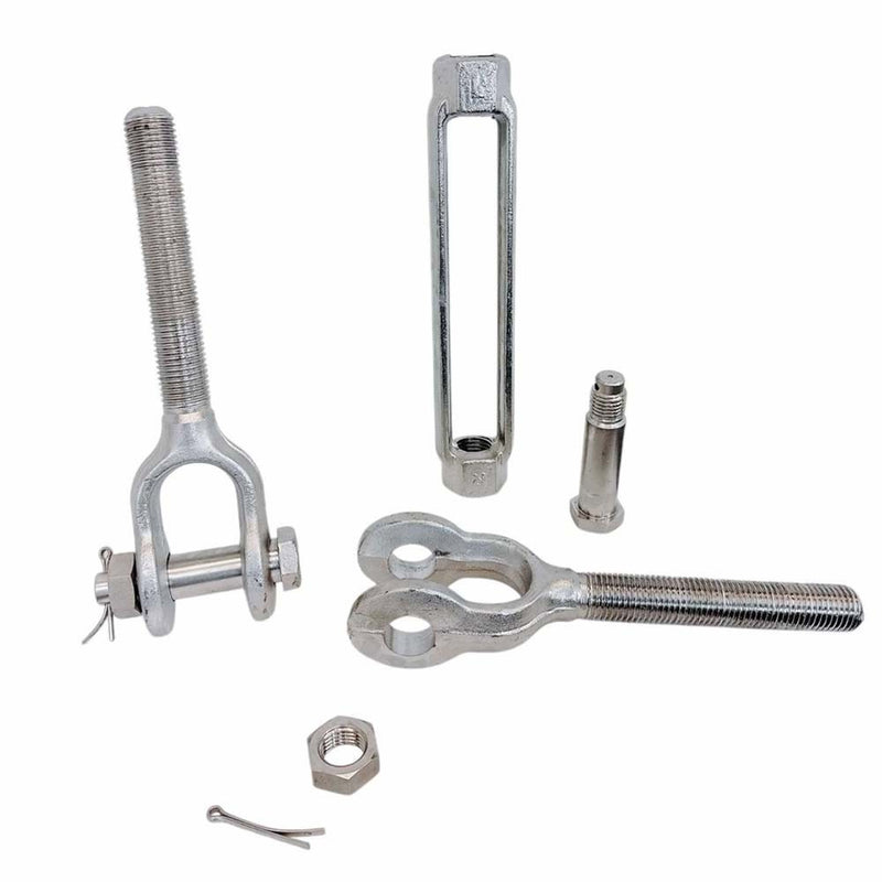 Stainless Steel T316 Mil Spec 1" x 6" Jaw Jaw Turnbuckle 8,000 Lbs WLL