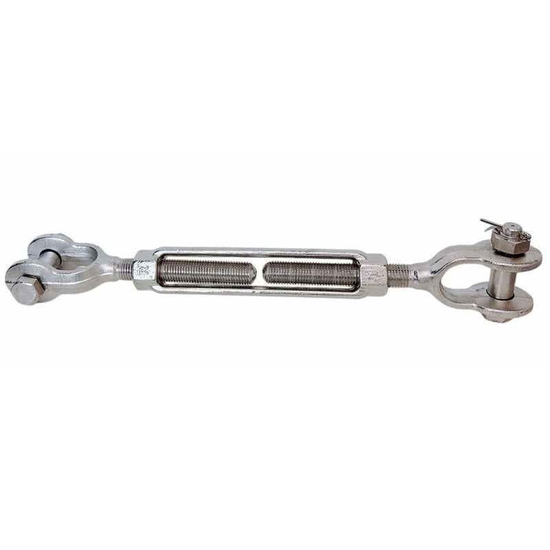 Stainless Steel T316 Mil Spec 1" x 6" Jaw Jaw Turnbuckle 8,000 Lbs WLL