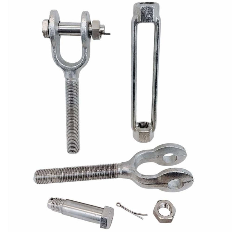Stainless Steel T316 Mil Spec 1" x 6" Jaw Jaw Turnbuckle 8,000 Lbs WLL