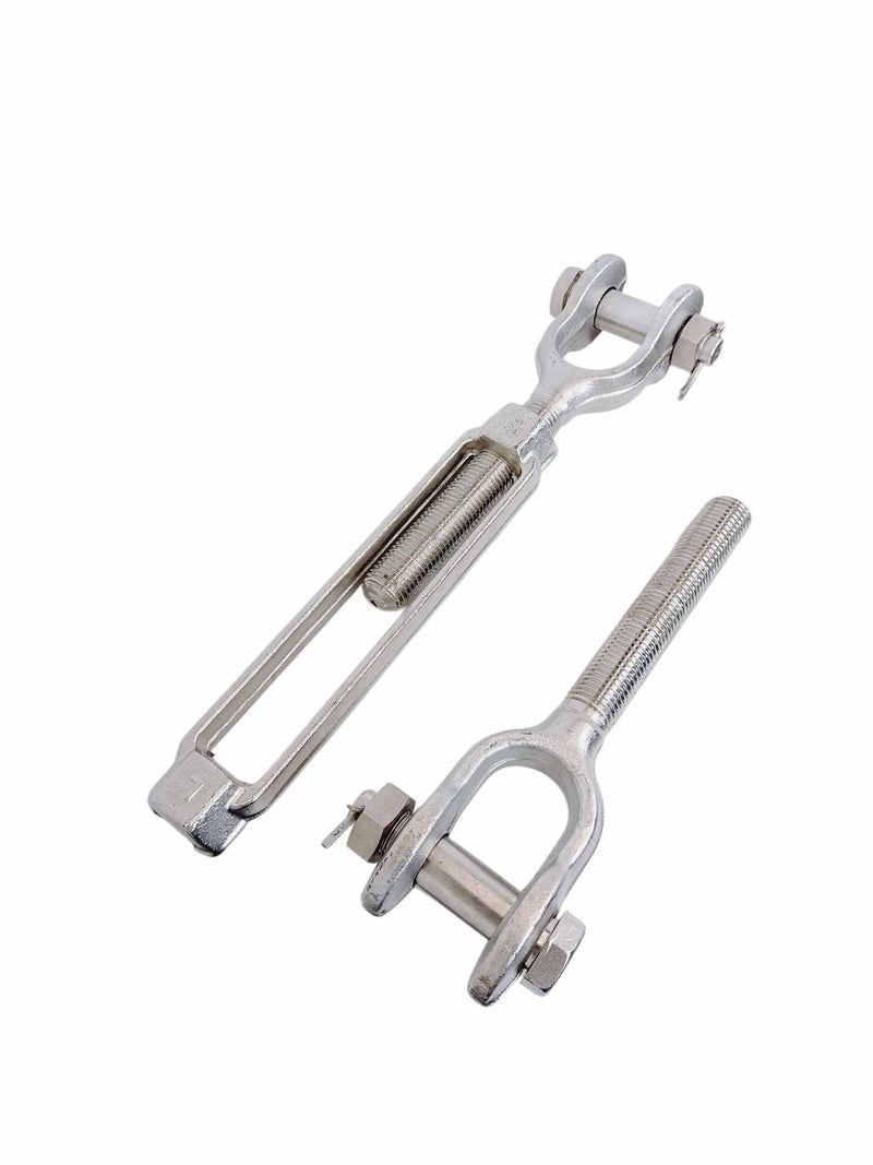 Stainless Steel T316 Mil Spec 1" x 6" Jaw Jaw Turnbuckle 8,000 Lbs WLL