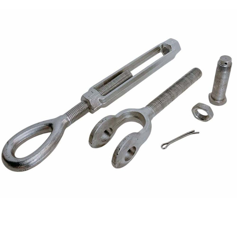 Stainless Steel T316 Mil-Spec 1-1/2" x 12" Jaw Eye Turnbuckle 17,000 Lbs WLL