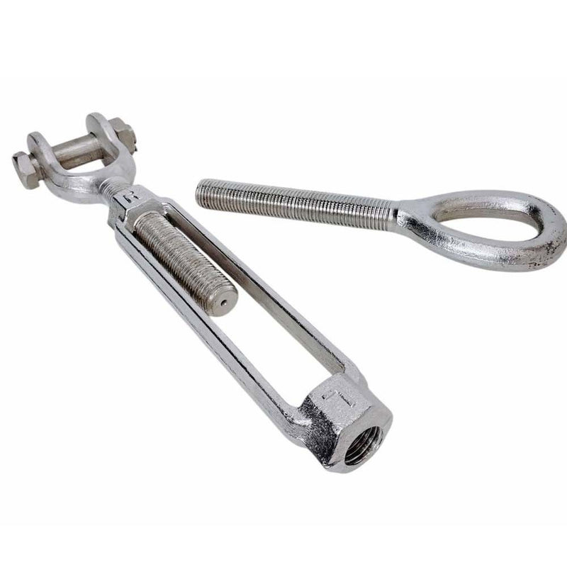 Stainless Steel T316 Mil-Spec 1-1/4" x 12" Jaw Eye Turnbuckle 12,500 Lbs WLL