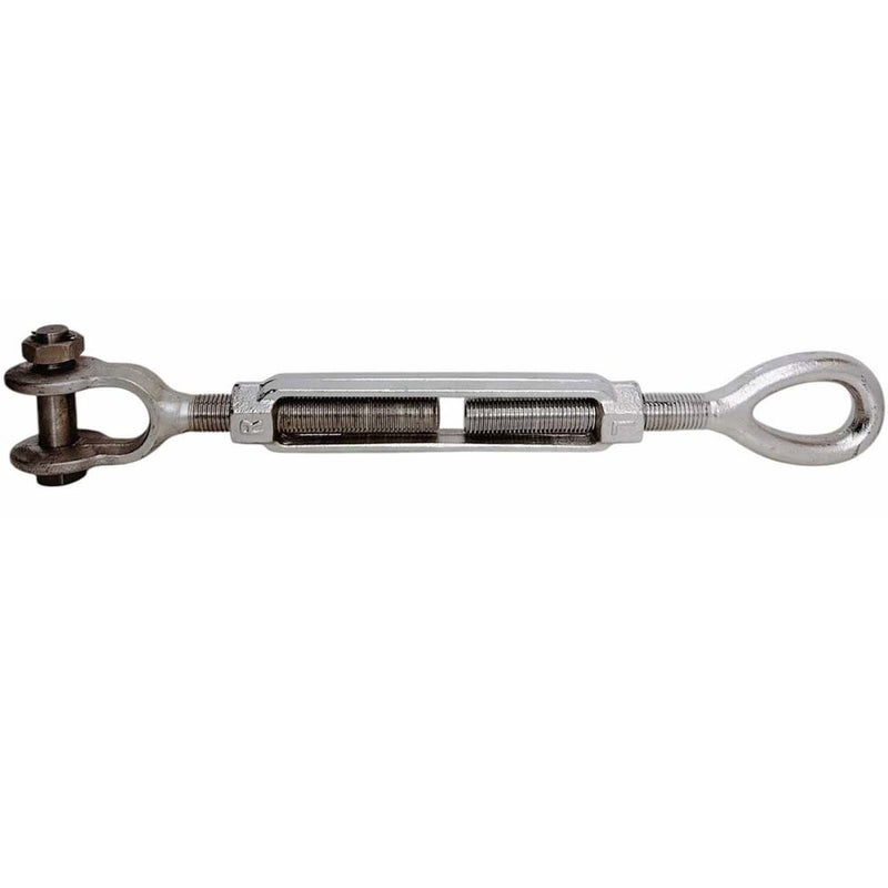 Stainless Steel T316 Mil-Spec 1" x 6" Jaw Eye Turnbuckle 8,000 Lbs WLL