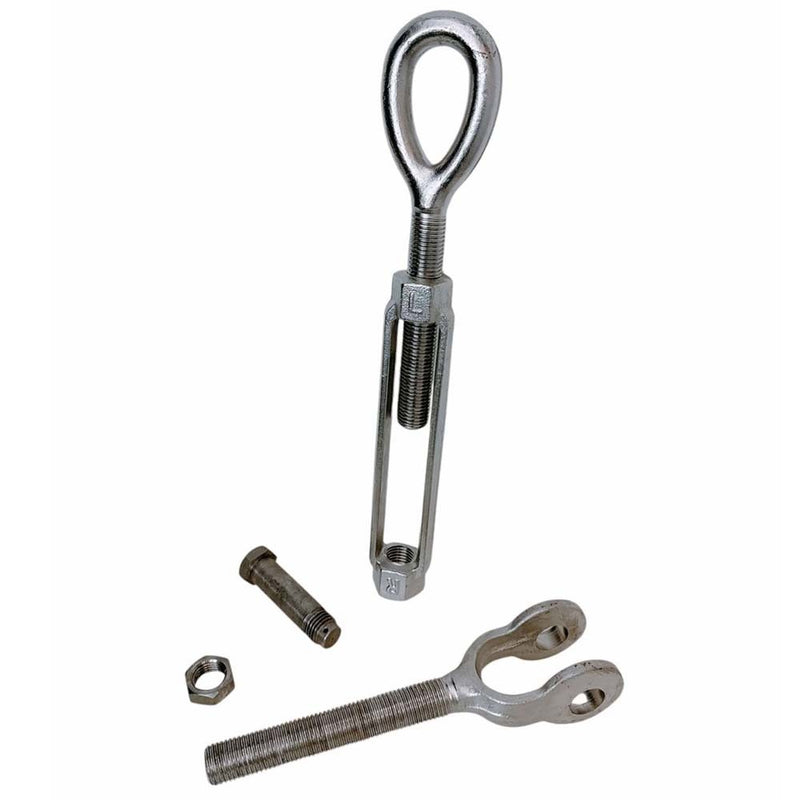 Stainless Steel T316 Mil-Spec 1" x 6" Jaw Eye Turnbuckle 8,000 Lbs WLL
