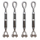 4 Pc Stainless Steel T316 Mil-Spec 5/16" x 4-1/2" Jaw Eye Turnbuckle 800 Lbs WLL