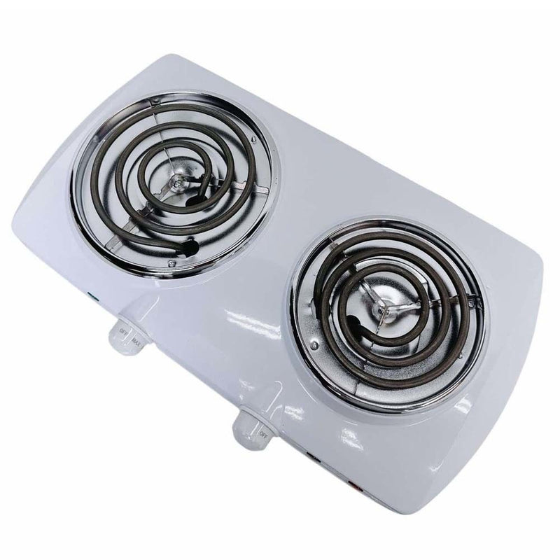 19"x10" Portable Double Electric Burner Stove Cooktop 1500W Double Cooking Stove