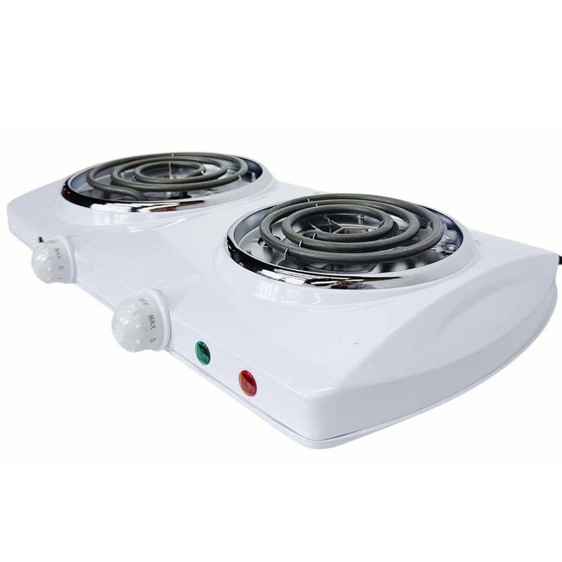 19"x10" Portable Double Electric Burner Stove Cooktop 1500W Double Cooking Stove