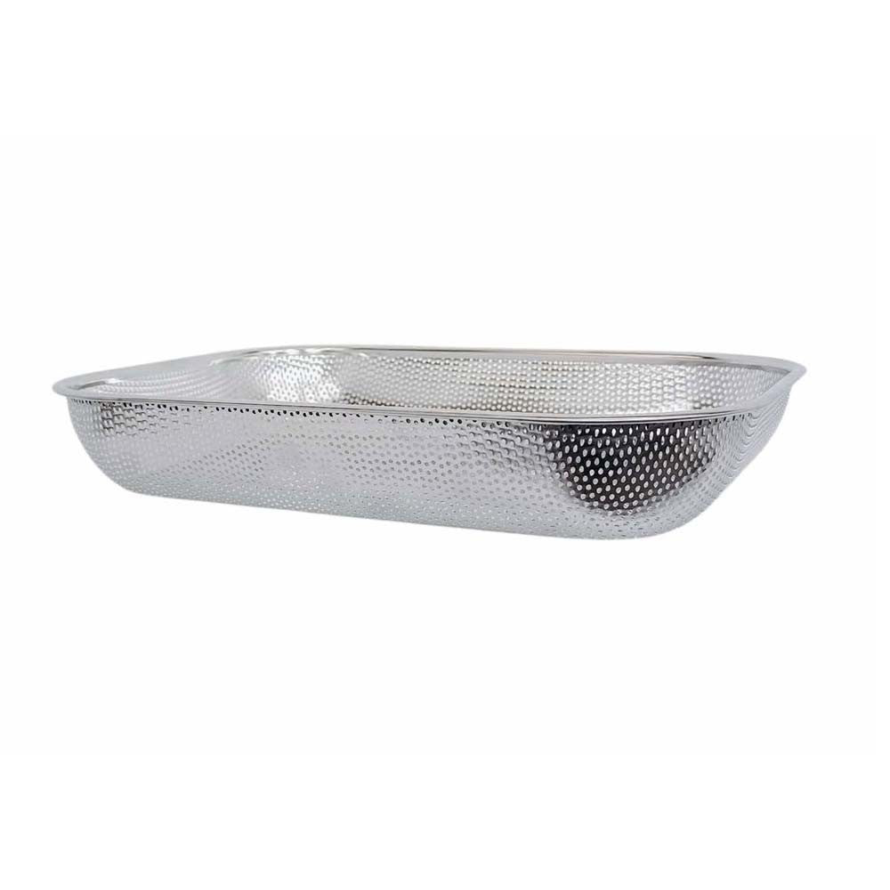 14-3/4" x 10-3/4" Stainless Steel Rectangle Colander Circular Hole Strainer