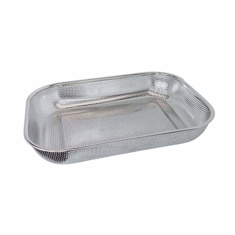 14-3/4" x 10-3/4" Stainless Steel Rectangle Colander Circular Hole Strainer