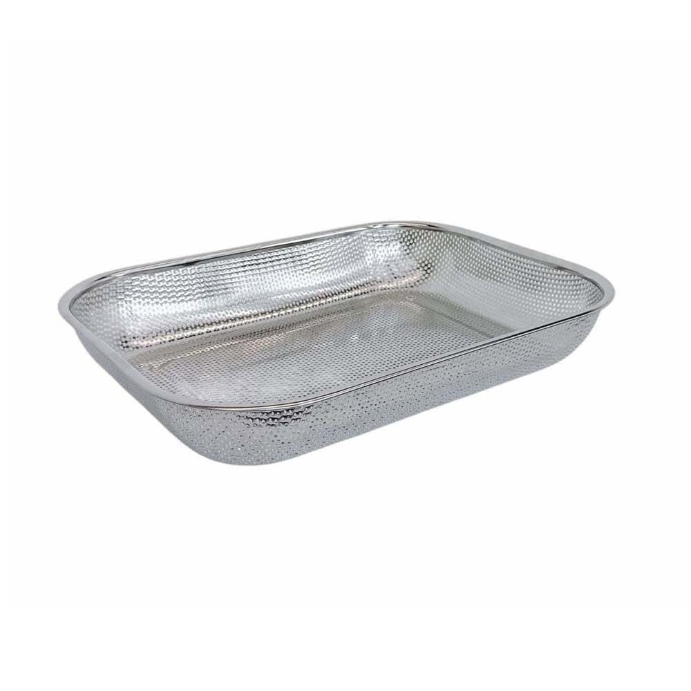 14-3/4" x 10-3/4" Stainless Steel Rectangle Colander Circular Hole Strainer