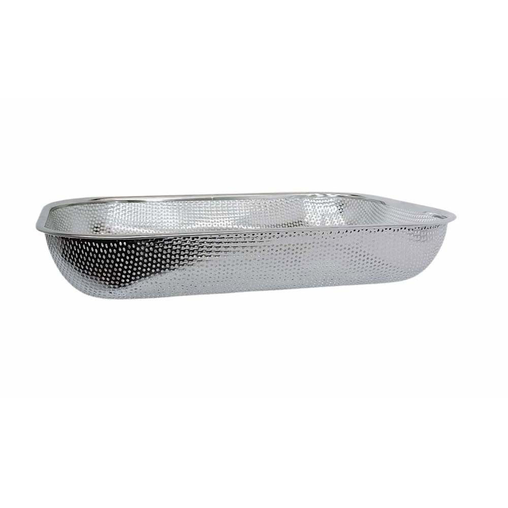 14-3/4" x 10-3/4" Stainless Steel Rectangle Colander Circular Hole Strainer
