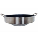 HD 23" x 7" Stainless Steel Concave Comal Griddle Pan Non-Stick Coating Cookware
