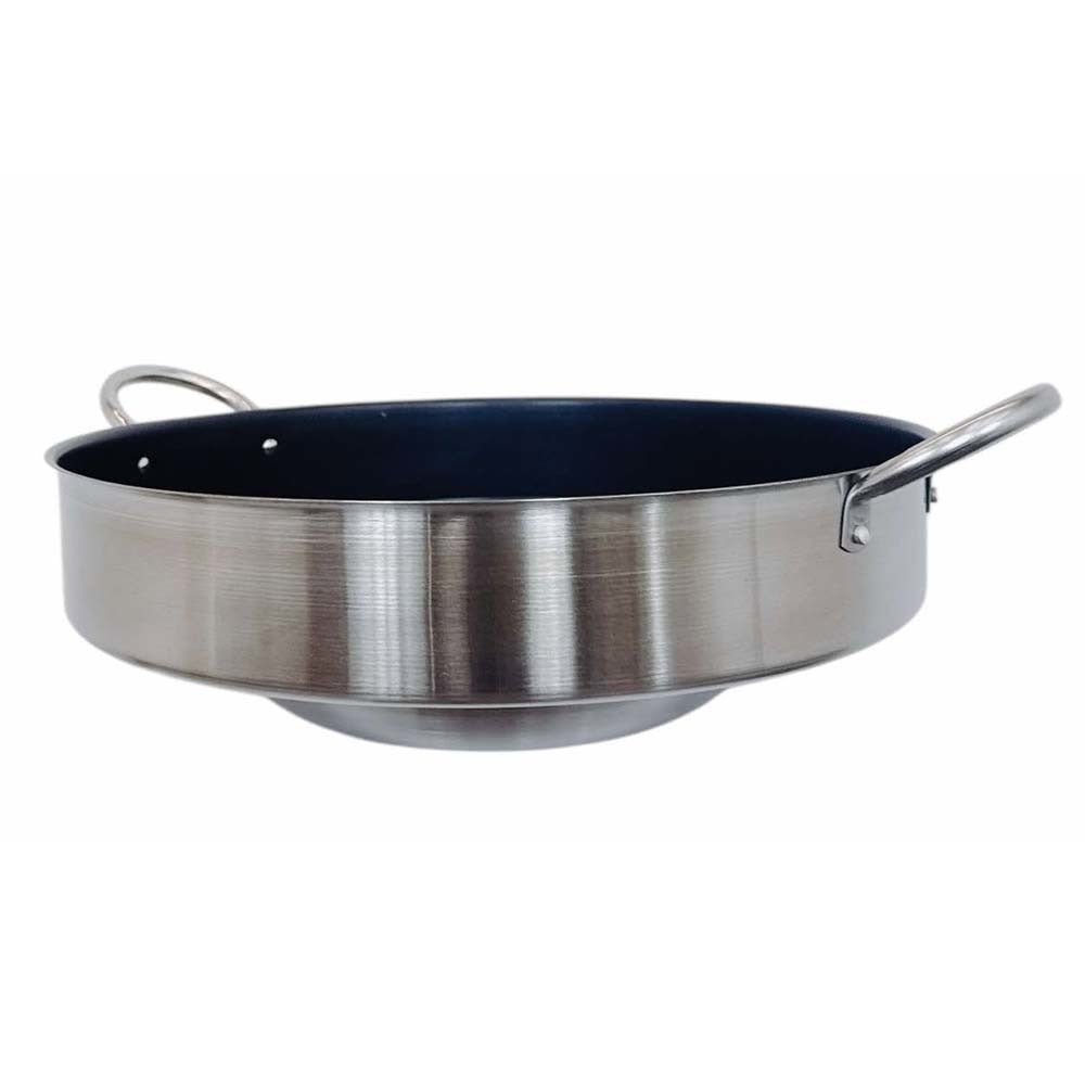 HD 23" x 7" Stainless Steel Concave Comal Griddle Pan Non-Stick Coating Cookware