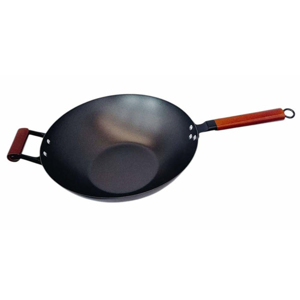 13-1/2" Carbon Steel Wok Frying Pan Gourmet Chef Chinese Traditional Wok