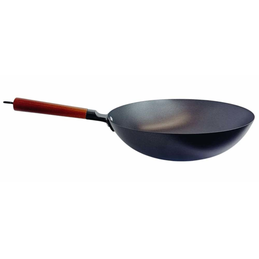 11-3/4" Carbon Steel Wok Frying Pan Gourmet Chef Chinese Traditional Wok
