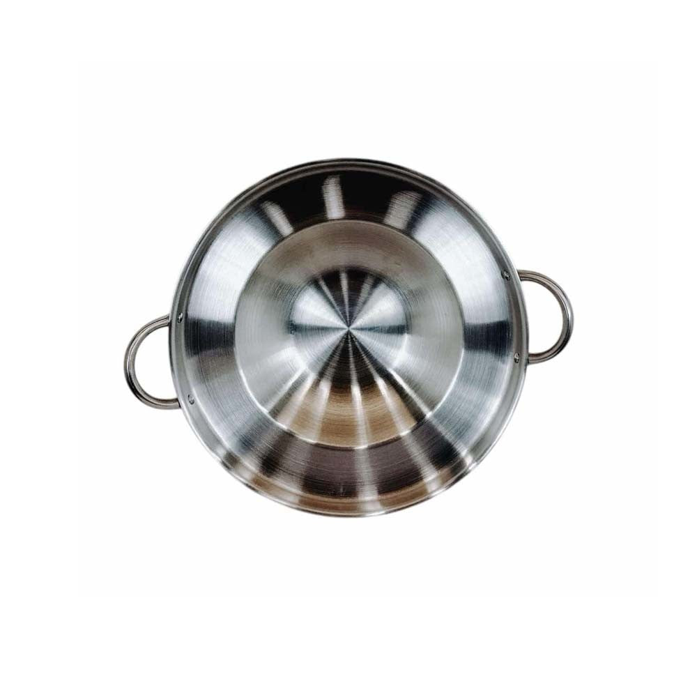 16" Stainless Steel Concave Comal Griddle Pan Cooking Grill Fry Tray Cookware