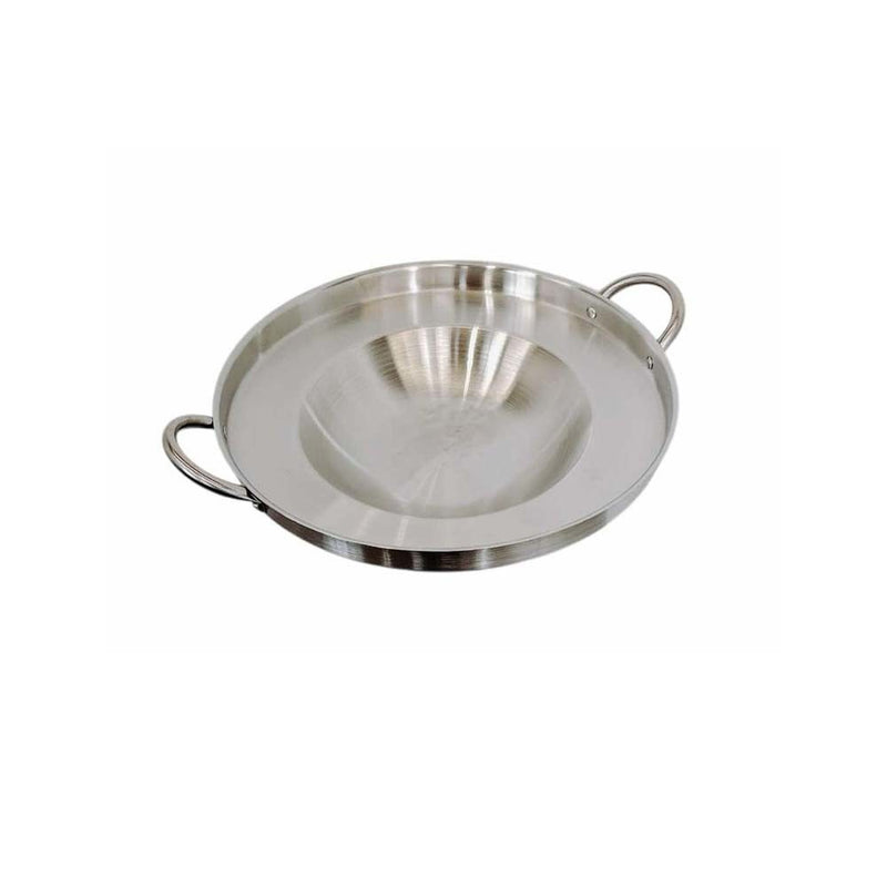 16" Stainless Steel Concave Comal Griddle Pan Cooking Grill Fry Tray Cookware