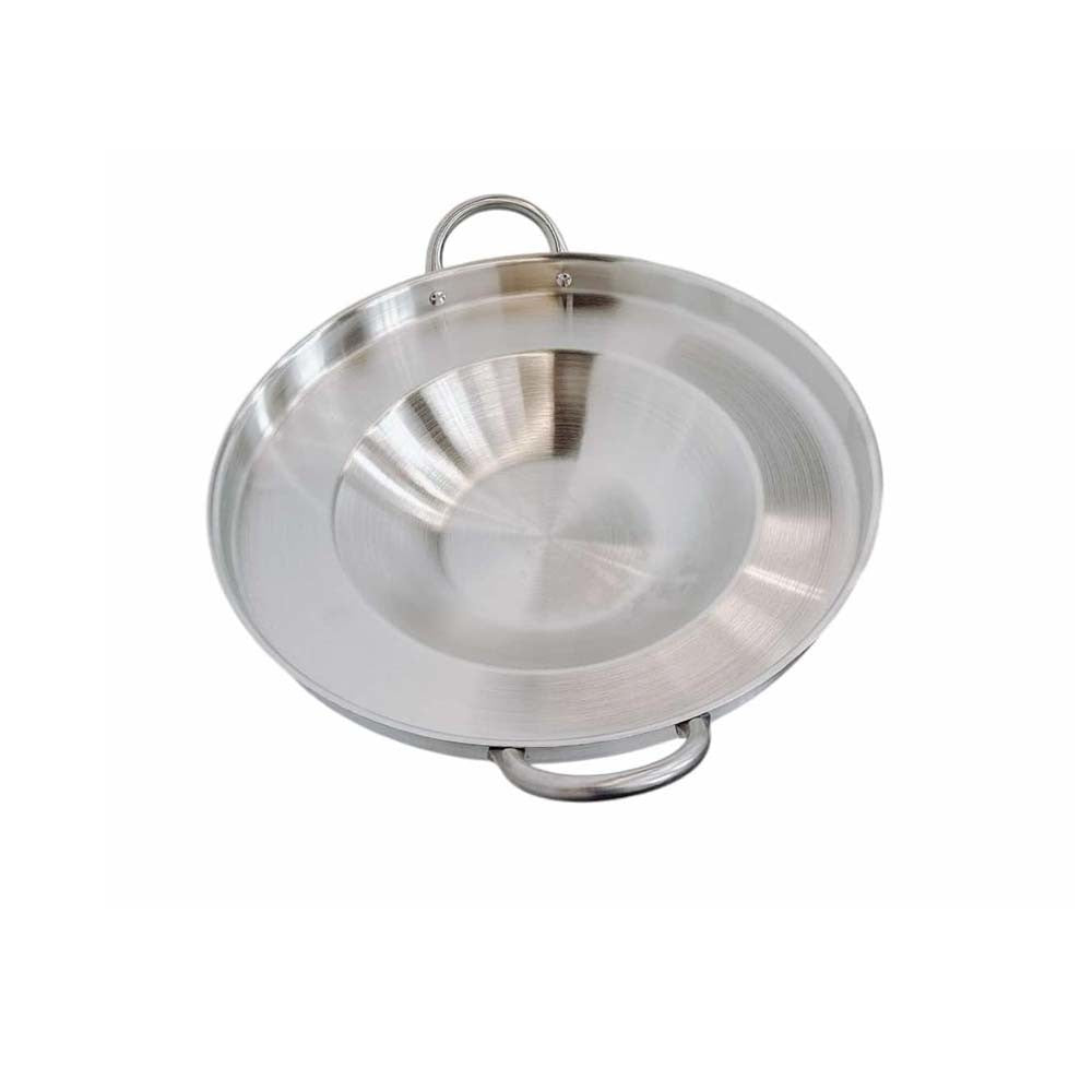 16" Stainless Steel Concave Comal Griddle Pan Cooking Grill Fry Tray Cookware