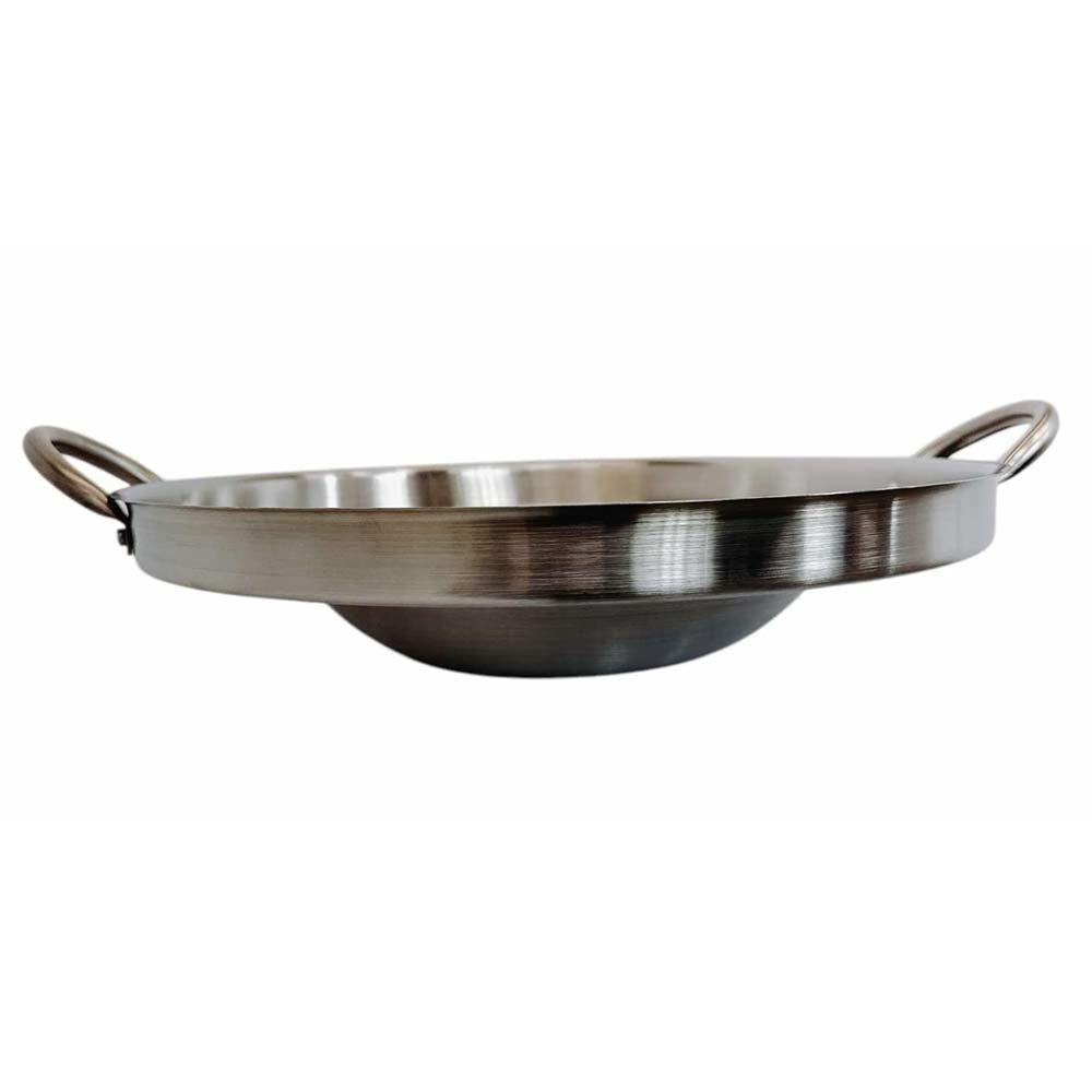 16" Stainless Steel Concave Comal Griddle Pan Cooking Grill Fry Tray Cookware
