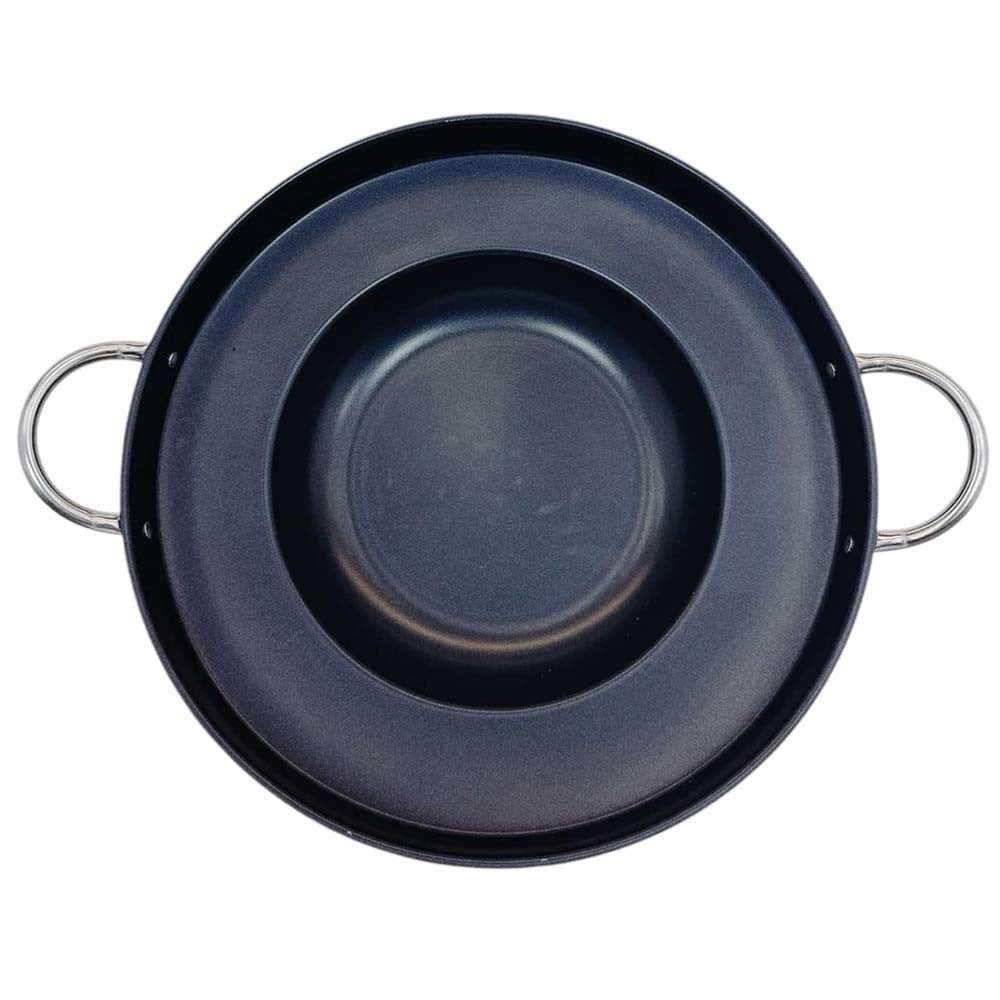 Heavy Duty 23" Stainless Steel Concave Comal Griddle Pan Non-Stick Coating