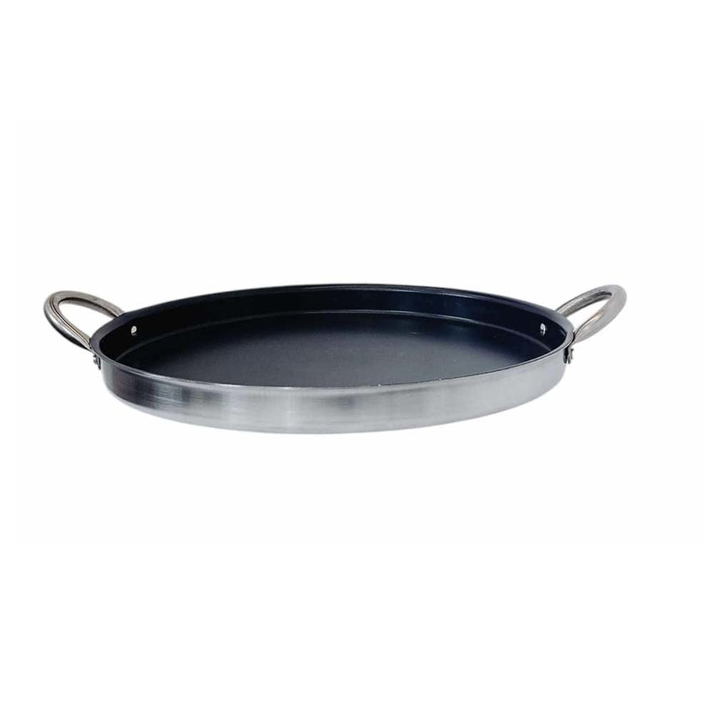 Stainless Steel 16'' Round Flat Comal Griddle Grill Fry Pan Non-Stick