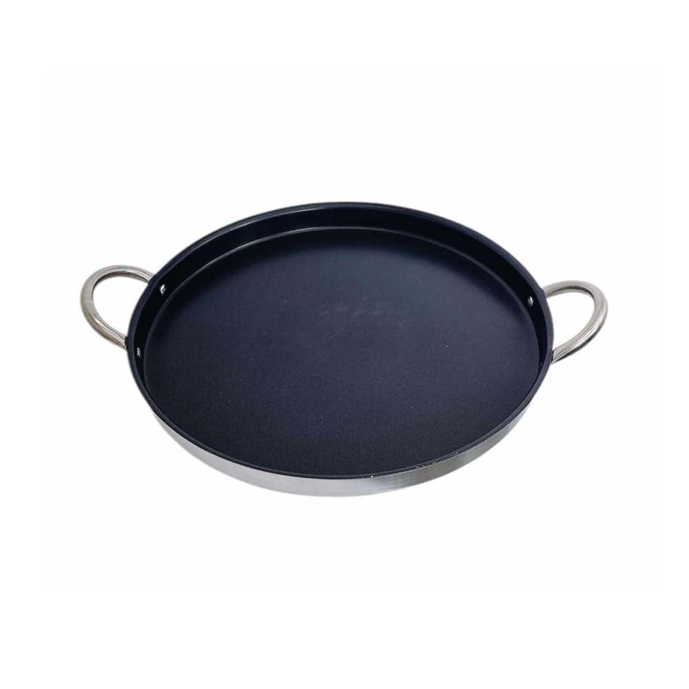 Stainless Steel 16'' Round Flat Comal Griddle Grill Fry Pan Non-Stick