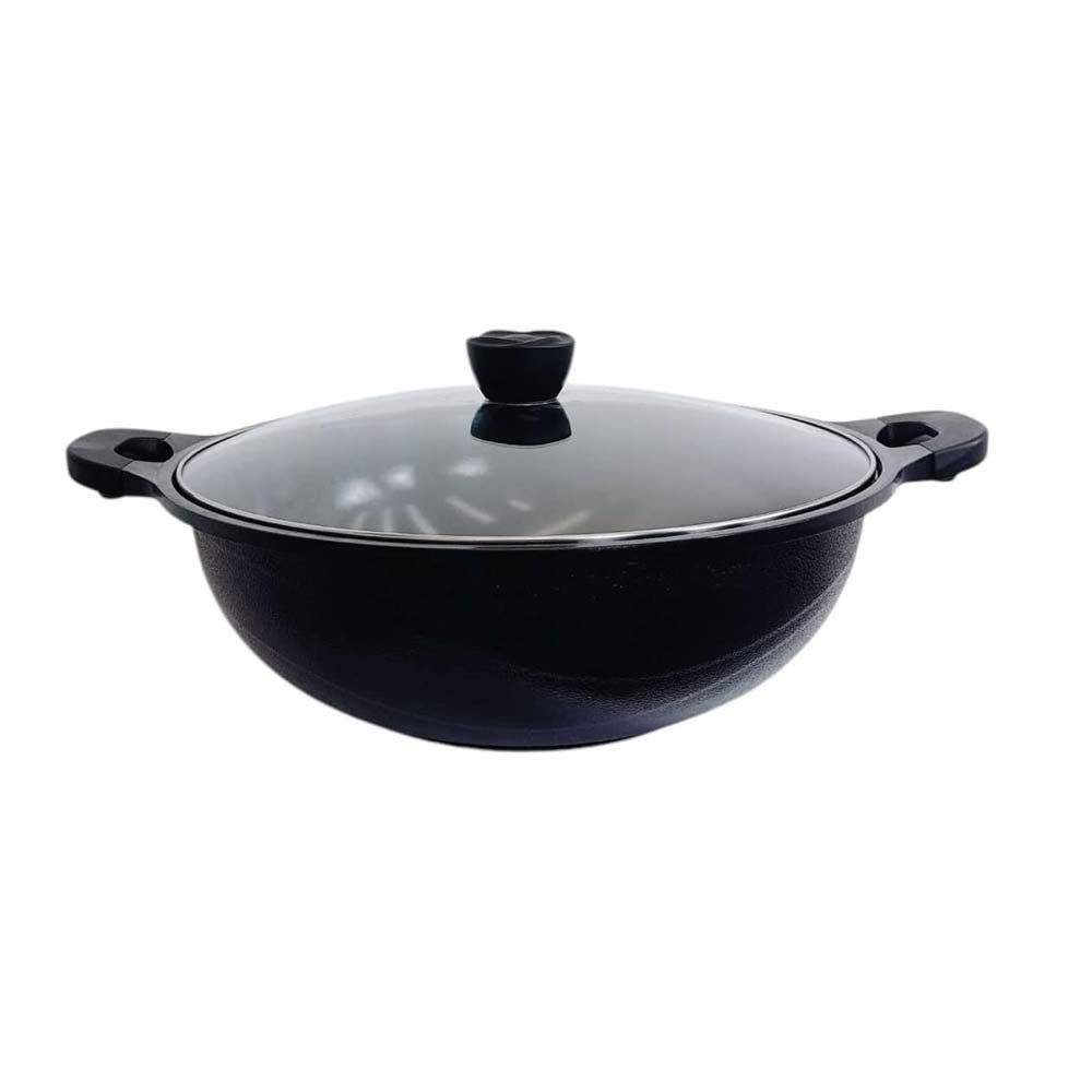 15'' Marble Non-Stick Coating Venice Wok Kitchen Cookware Sauce Pot Pan Cooking