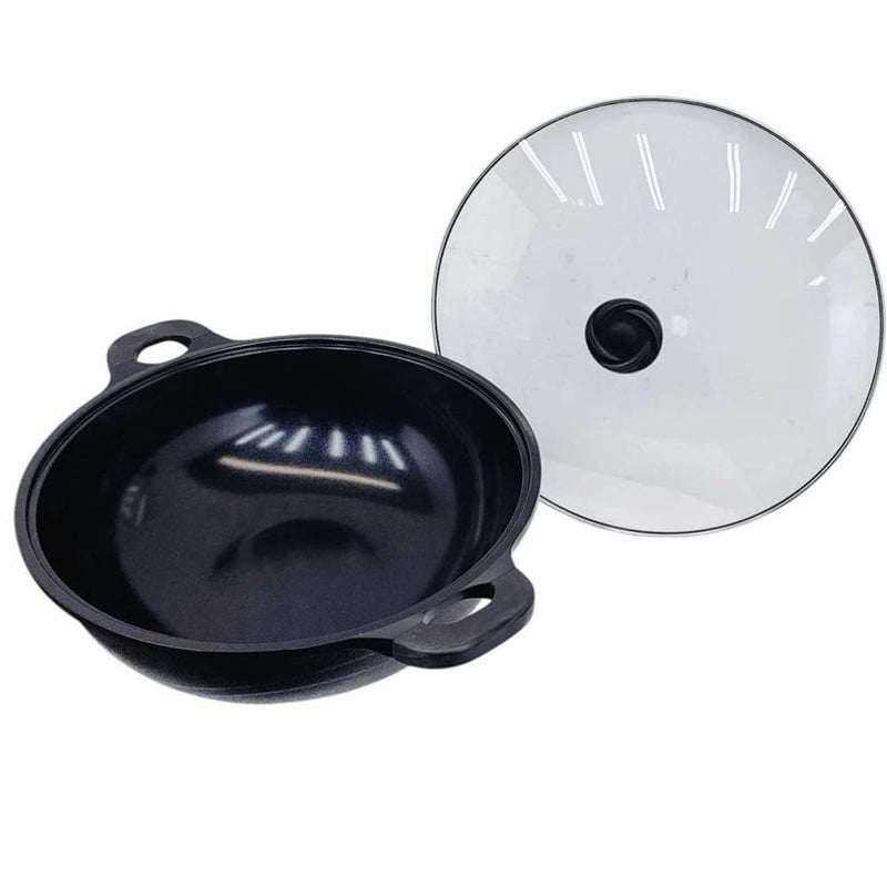 15'' Marble Non-Stick Coating Venice Wok Kitchen Cookware Sauce Pot Pan Cooking