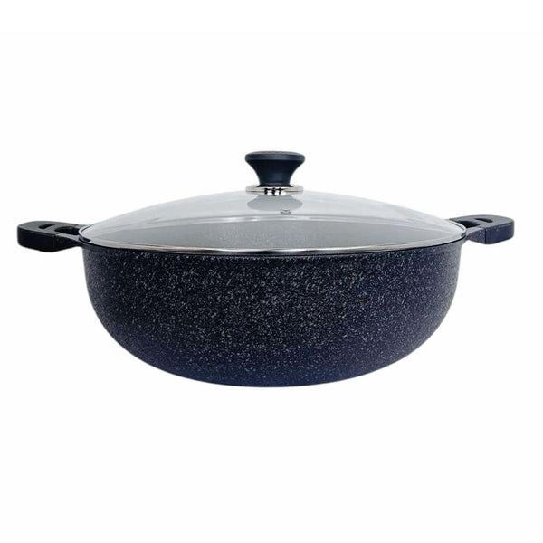 16" Marble Jumbo Wok Non-Stick Cooking Frying Pan Pot 5 Layer Marble Wok
