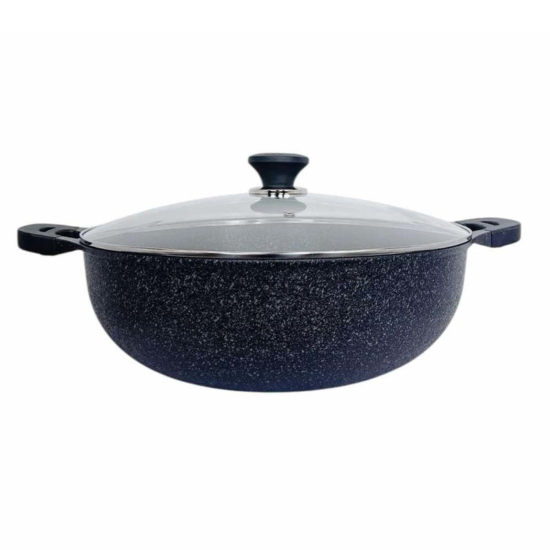 16" Marble Jumbo Wok Non-Stick Cooking Frying Pan Pot 5 Layer Marble Wok
