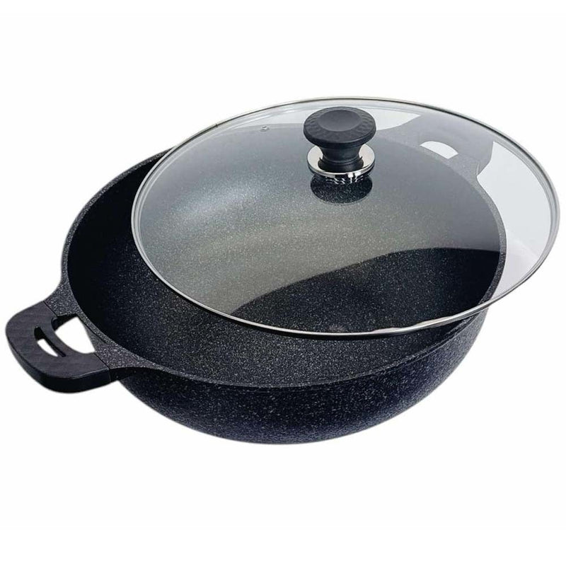16" Marble Jumbo Wok Non-Stick Cooking Frying Pan Pot 5 Layer Marble Wok