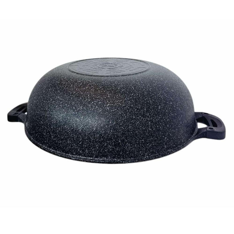 16" Marble Jumbo Wok Non-Stick Cooking Frying Pan Pot 5 Layer Marble Wok