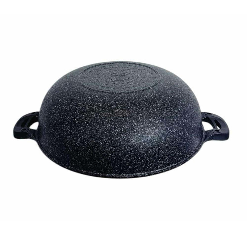 16" Marble Jumbo Wok Non-Stick Cooking Frying Pan Pot 5 Layer Marble Wok