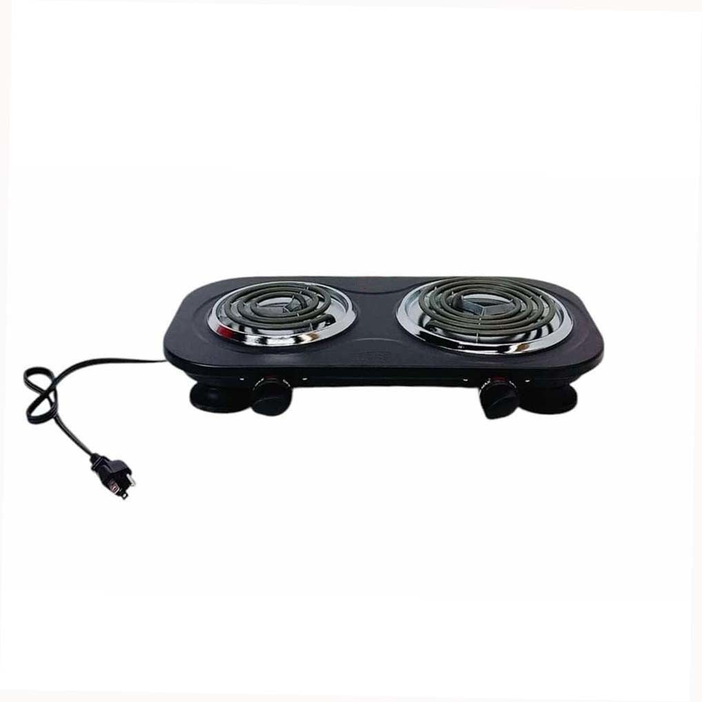 Black 18" x 9-1/2" Portable Double Electric Burner Stove Cooktop Cooking Stove
