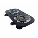 Black 18" x 9-1/2" Portable Double Electric Burner Stove Cooktop Cooking Stove