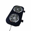 Black 18" x 9-1/2" Portable Double Electric Burner Stove Cooktop Cooking Stove