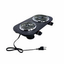 Black 18" x 9-1/2" Portable Double Electric Burner Stove Cooktop Cooking Stove