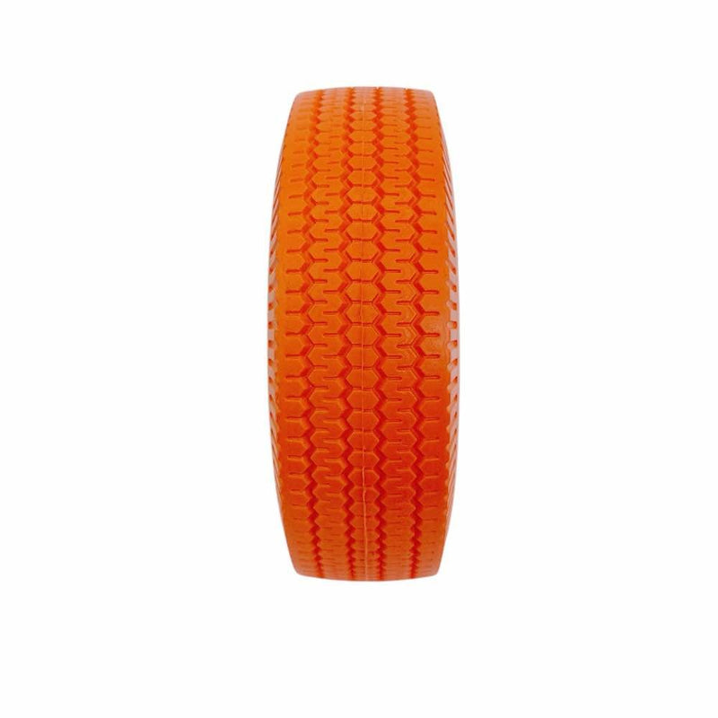 Orange 10" Heavy Duty Solid Rubber Flat Free Tubeless Hand Truck Utility Tire