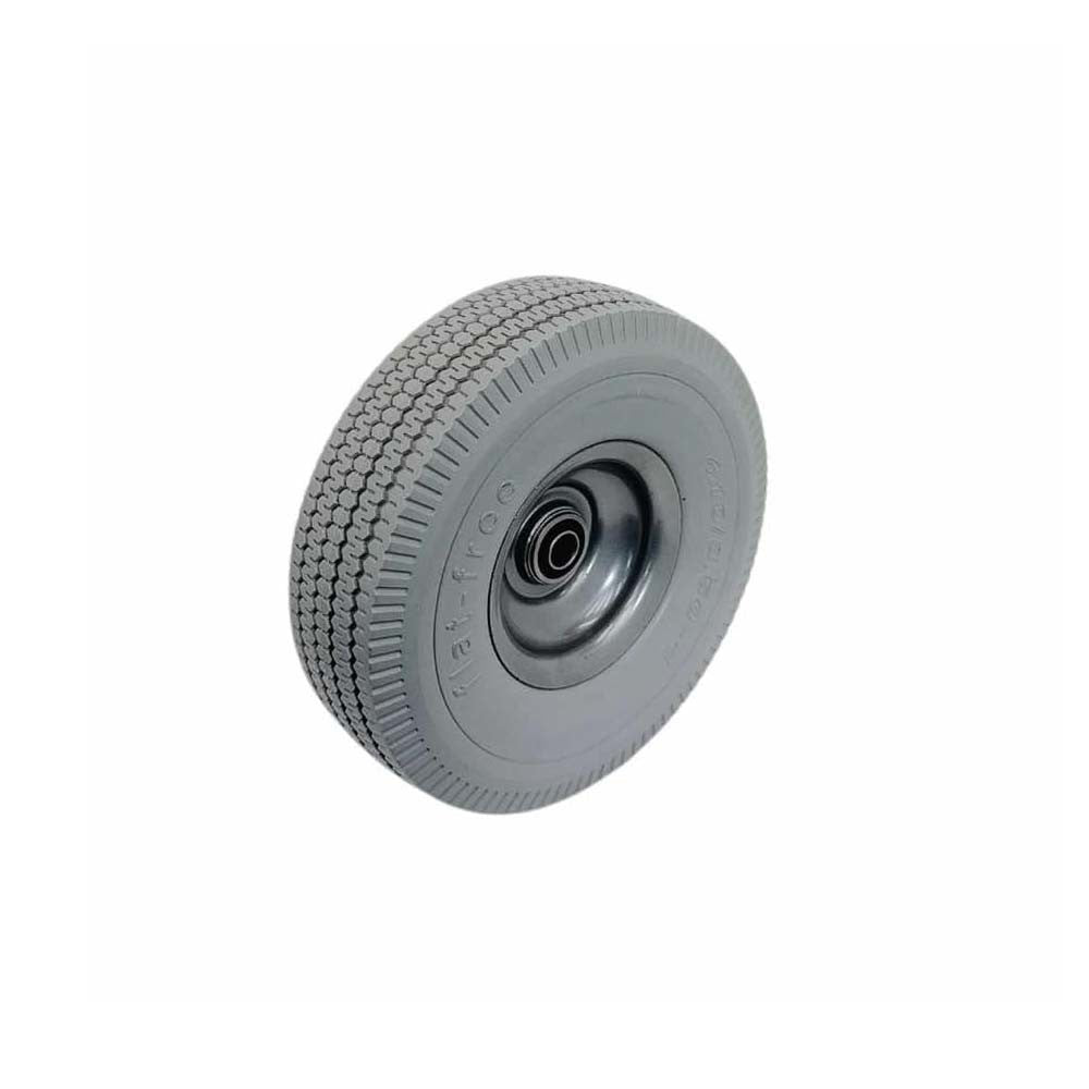 Gray 10" Heavy Duty Solid Rubber Flat Free Tubeless Hand Truck Utility Tire