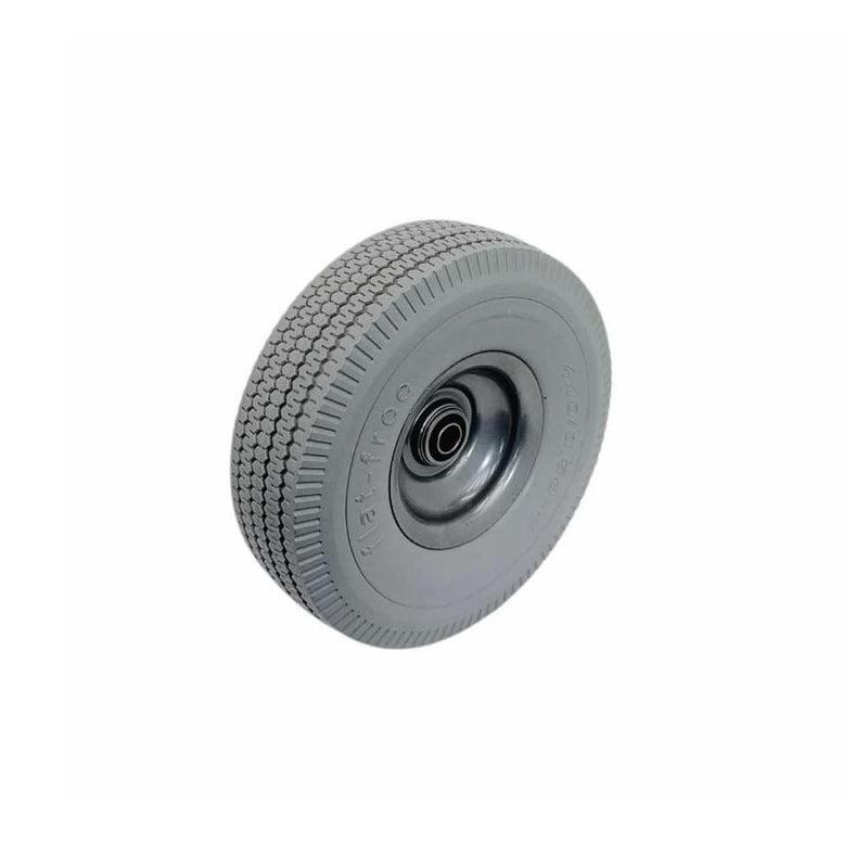 Gray 10" Heavy Duty Solid Rubber Flat Free Tubeless Hand Truck Utility Tire
