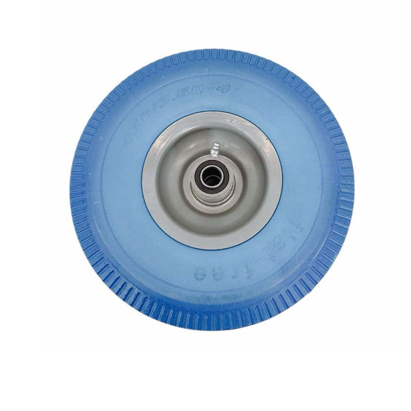 Blue 10" Heavy Duty Solid Rubber Flat Free Tubeless Hand Truck Utility Tire
