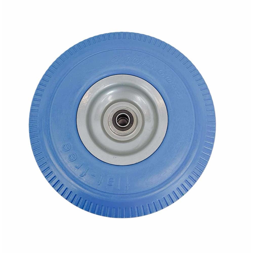 Blue 10" Heavy Duty Solid Rubber Flat Free Tubeless Hand Truck Utility Tire
