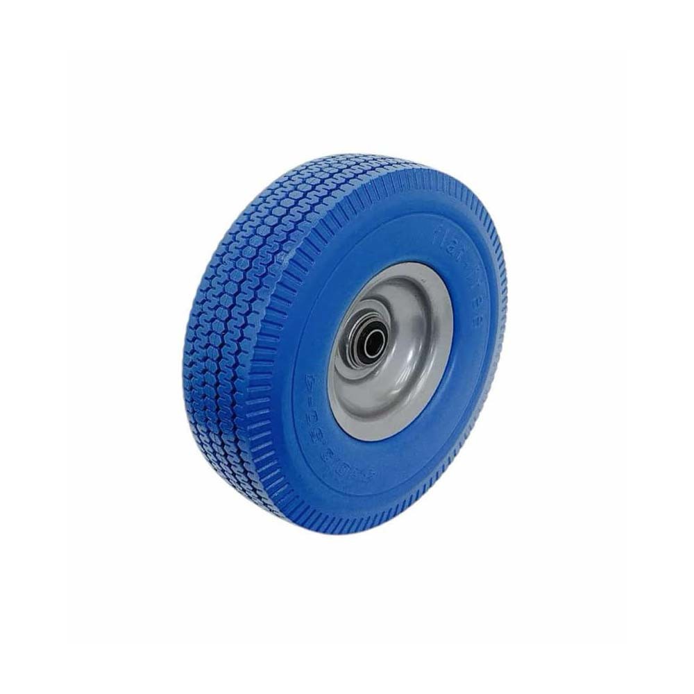 Blue 10" Heavy Duty Solid Rubber Flat Free Tubeless Hand Truck Utility Tire