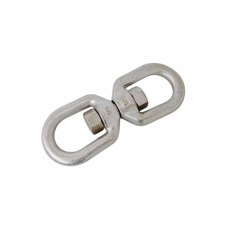 Mil Spec Marine 316 Stainless Steel Drop Forged 5/8" Eye Eye Swivel 6,000 Lb WLL