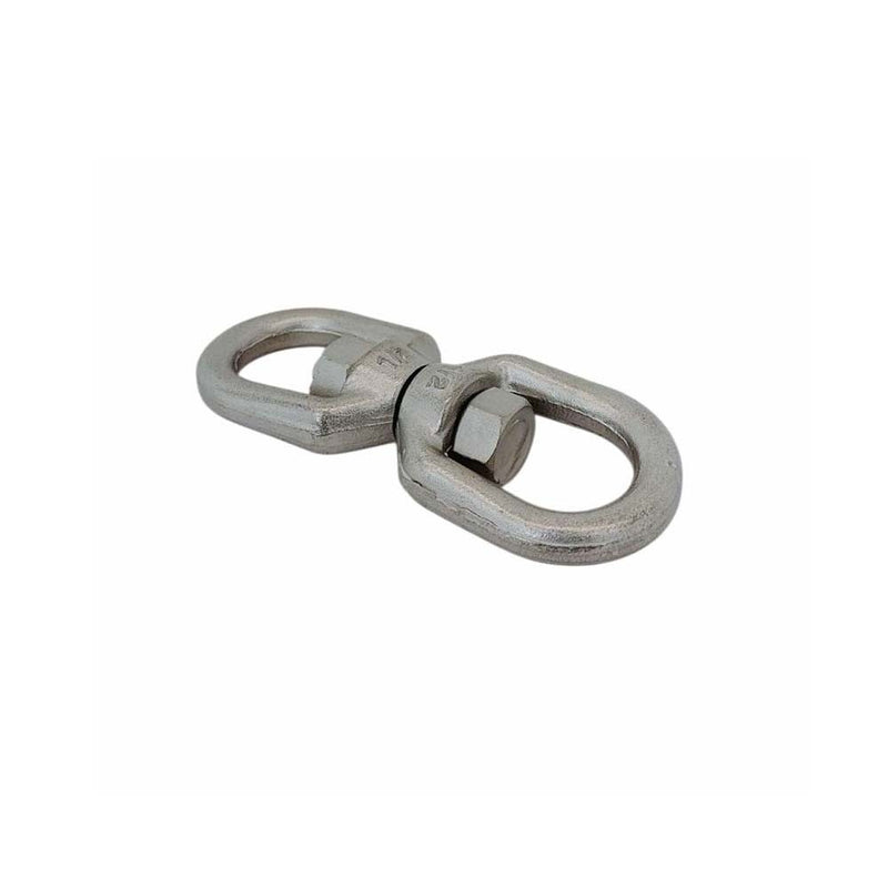 Mil Spec Marine 316 Stainless Steel Drop Forged 1/2" Eye Eye Swivel 4,400 Lb WLL