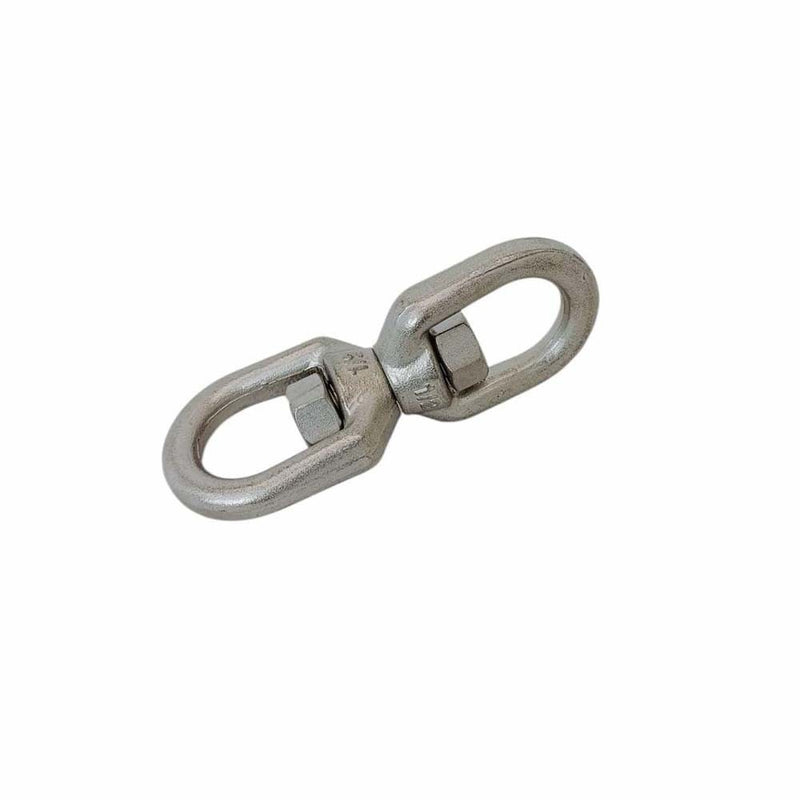 Mil Spec Marine 316 Stainless Steel Drop Forged 1/2" Eye Eye Swivel 4,400 Lb WLL
