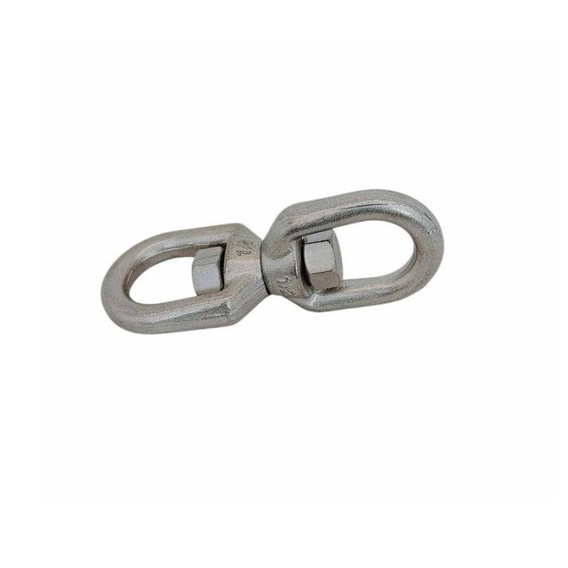 Mil Spec Marine 316 Stainless Steel Drop Forged 1/2" Eye Eye Swivel 4,400 Lb WLL