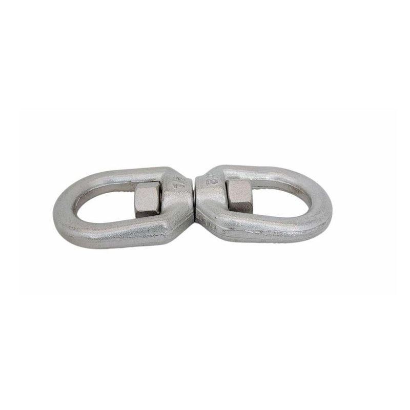 Mil Spec Marine 316 Stainless Steel Drop Forged 1/2" Eye Eye Swivel 4,400 Lb WLL