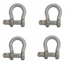 4 Pcs Mil Spec T316 Stainless Steel 1/2" Screw Pin Anchor Shackle 3,000 Lbs WLL