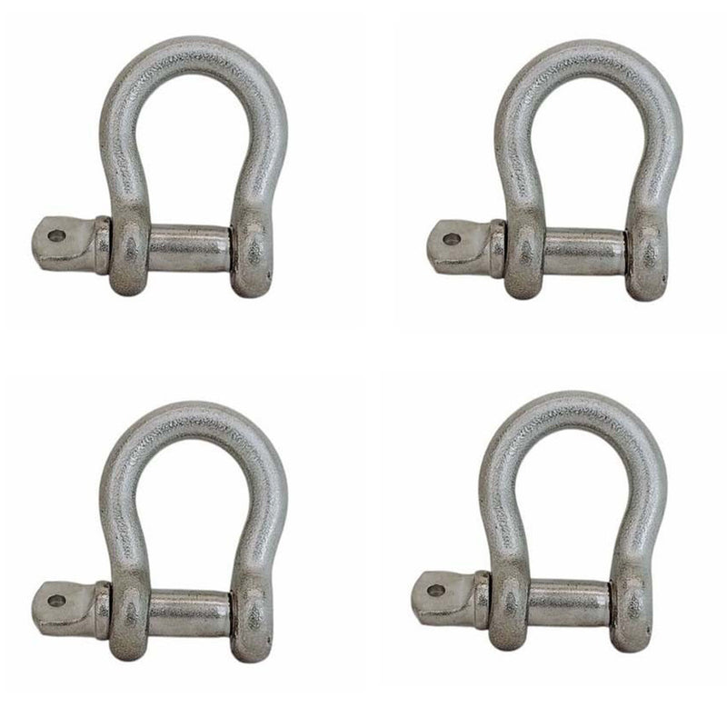4 Pcs Mil Spec T316 Stainless Steel 1/2" Screw Pin Anchor Shackle 3,000 Lbs WLL